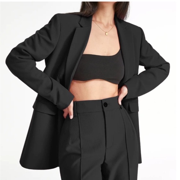 NWOT premium Black closet Essential Single Button Blazer, thick fully lined - Picture 1 of 6